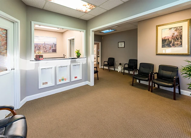 The waiting area at MG Dental Associates